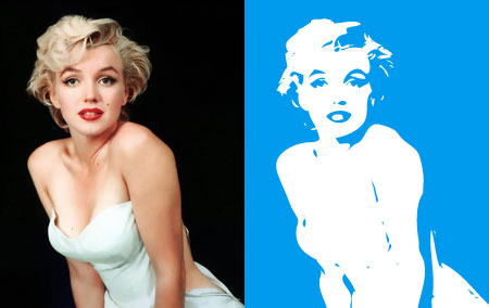 Marilyn Monroe photo and illustration