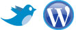 Twitter and WordPress logos