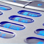 close up of a cell phone keypad