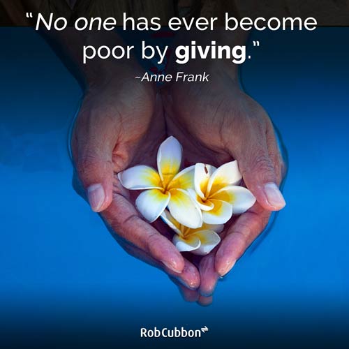 no one has ever become poor by giving 
